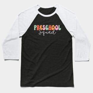 Preschool Squad Retro Groovy Baseball T-Shirt